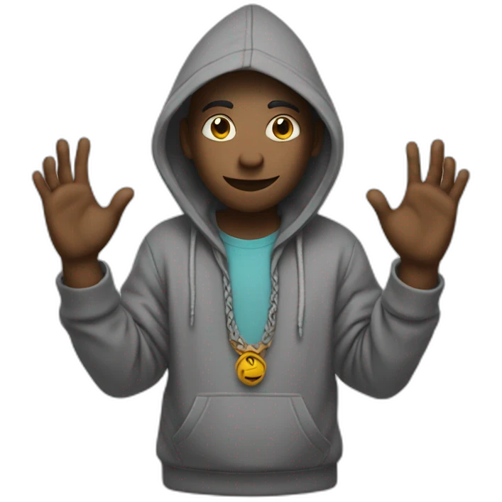 emoji Shiva with 6 hands in hoodie emoji