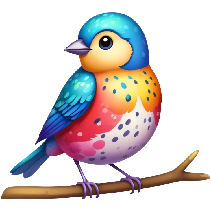 cute colorful songbird emoji