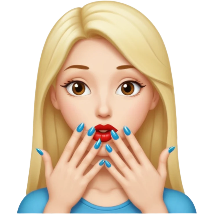 Kissy face with long nails emoji