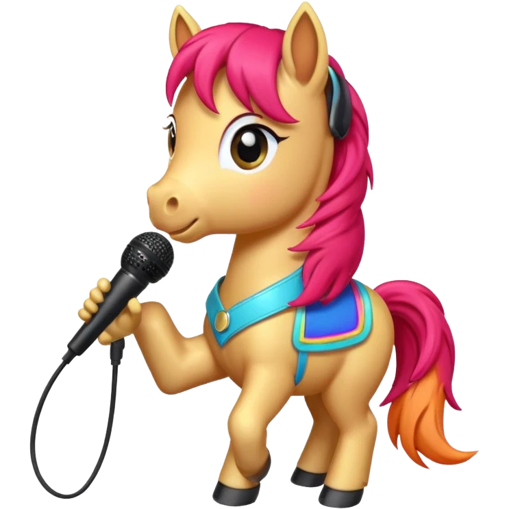 pony with microphone emoji