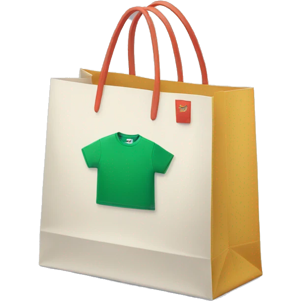 shopping, bag, lacoste t-shirt emoji