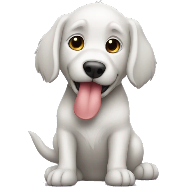 Perro peleando con un loro emoji