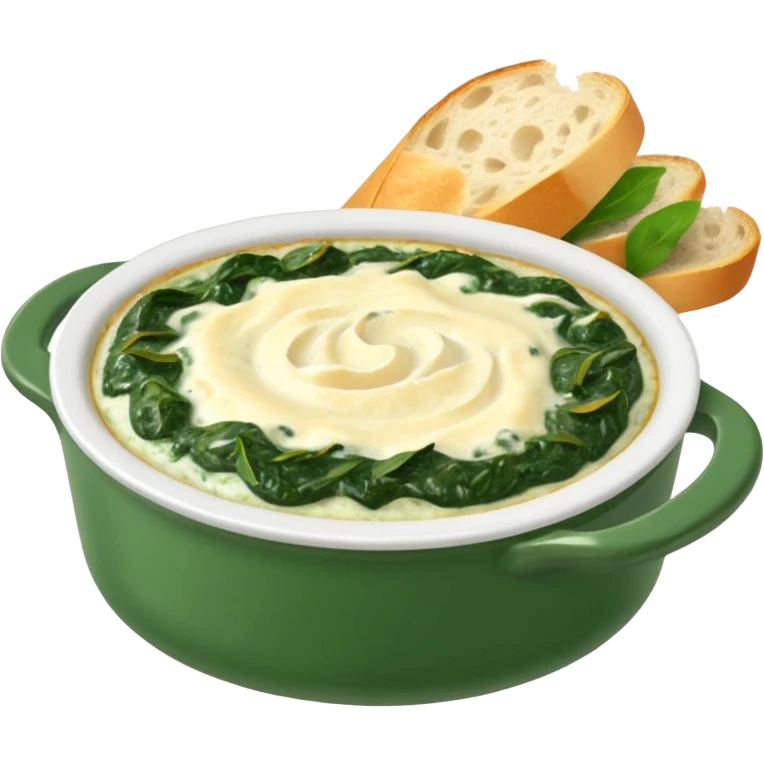 Spinach dip with baguette emoji