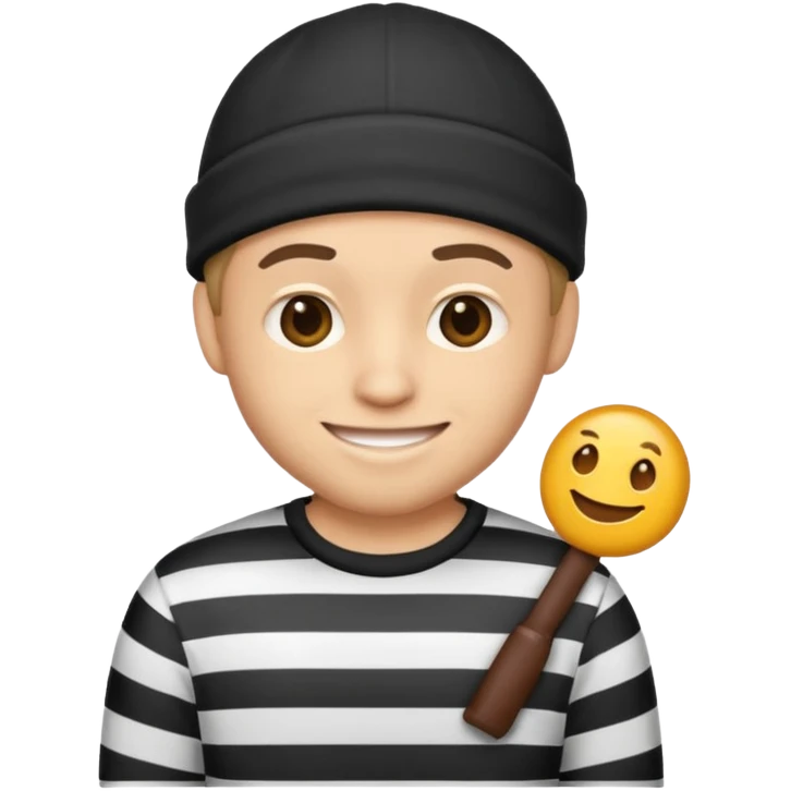A theif robber emoji,Stripped shirt. emoji