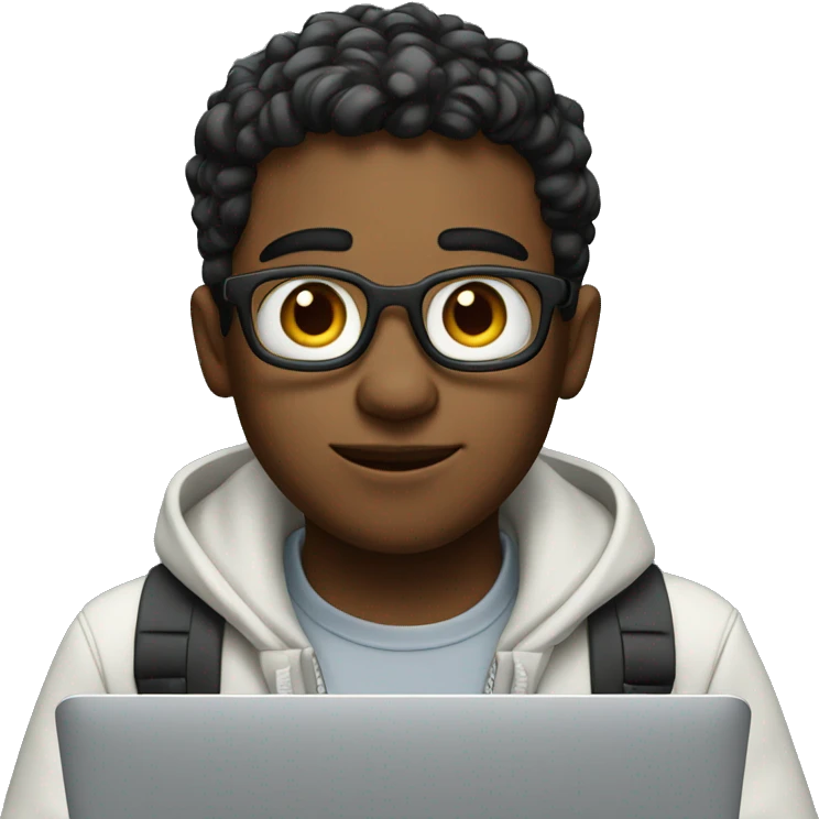 young developers with mac book air emoji