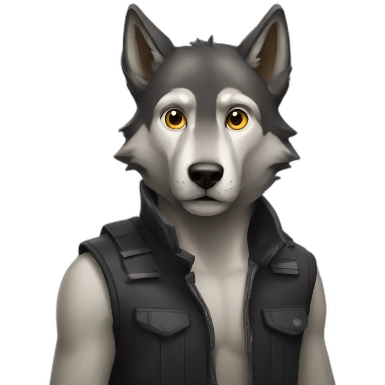 Loup noir emoji