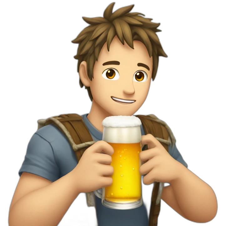 Zenitsu drinking-beer emoji