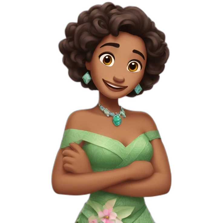 Grand mother Moana Disney happy hold gem emoji
