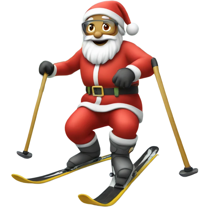 santa skiing on a slope emoji