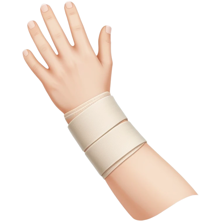 Arm with bandage around elbow showing tendon pain emoji