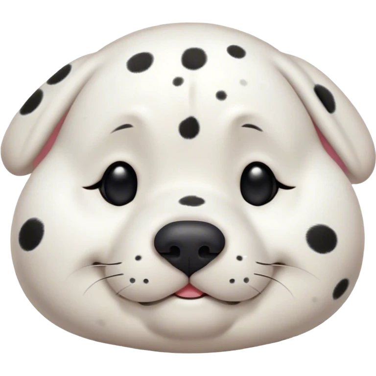 Cinematic Meme-Worthy Chubby Sleeping Dalmatian Portrait Emoji, Head resting peacefully with a contented smile, showcasing a delightfully chubby build and a luxuriously soft white coat with bold black spots, eyes shut in a serene nap, Simplified yet hilariously adorable features, highly detailed, glowing with a soft, drowsy light, high shine, relaxed and utterly lovable, stylized with an air of playful laziness, bright and heartwarming, soft glowing outline, capturing the essence of a comically sleepy Dalmatian, so meme-worthy it feels like it could instantly become the next viral sensation of adorable slumber! emoji