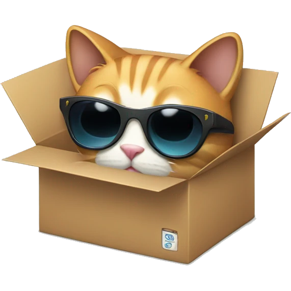 Cat with sunglasses in the box emoji