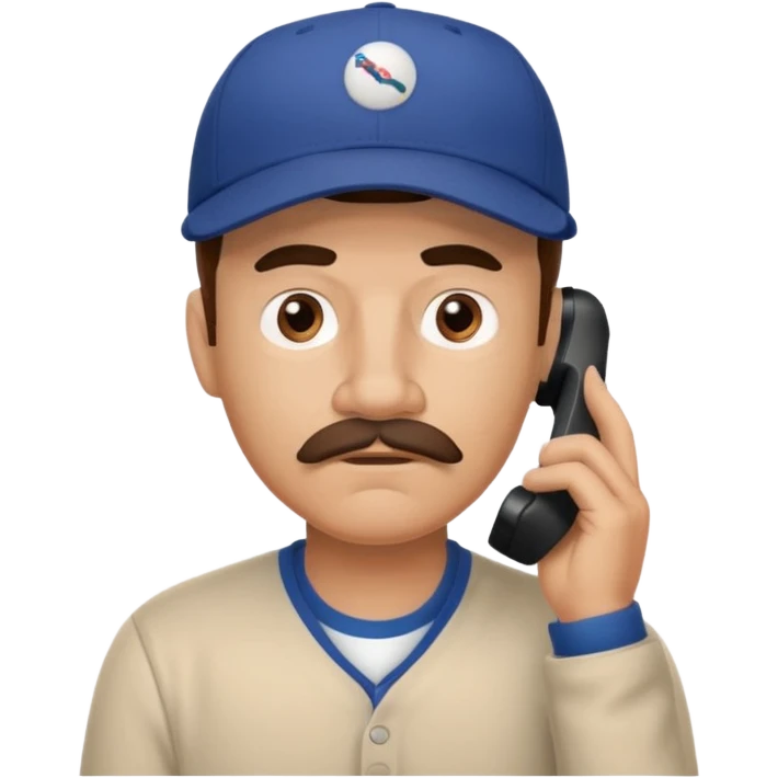 A man on the phone about to make a complaint but dad emoji