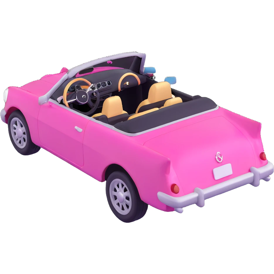 pink barbie convertible car emoji