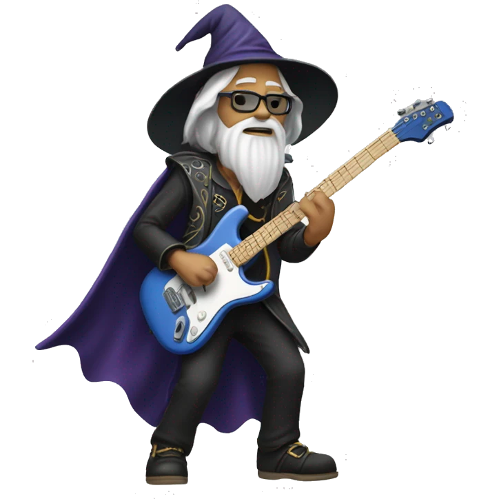 wizard playing rock guitar emoji