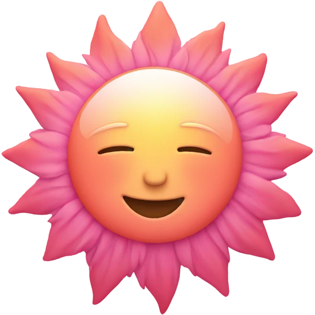 pink sun with face emoji