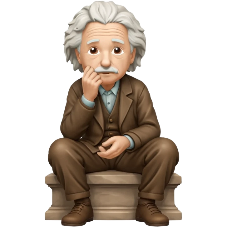 sitting philosopher-statue as albert einstein emoji