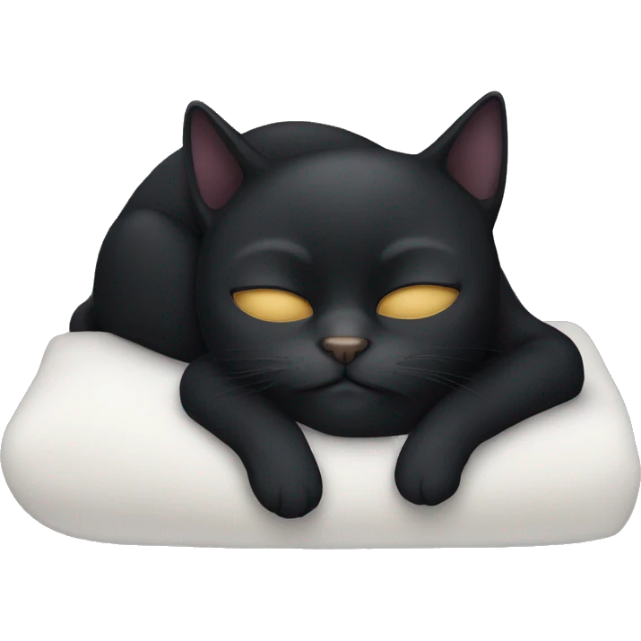 Black cat sleeping emoji