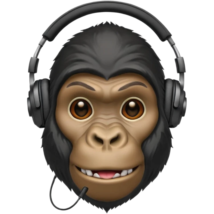 Gorilla with headphones  emoji