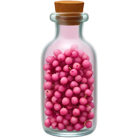 pink peppercorn in glass bottle emoji