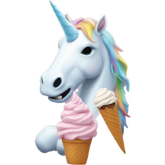 unicorn eating ice cream with a ghost  emoji