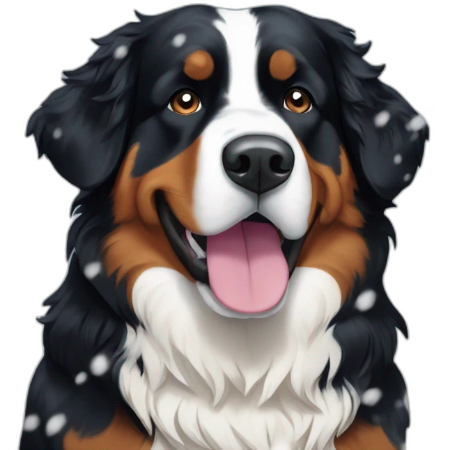 Bernese mountain dog under snow emoji