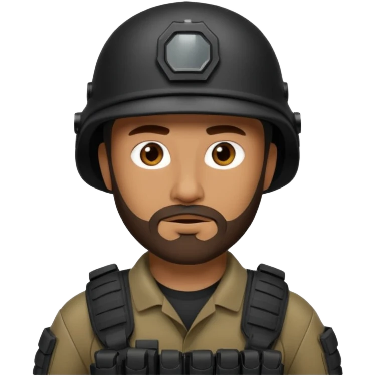 SWAT member with brown beard emoji