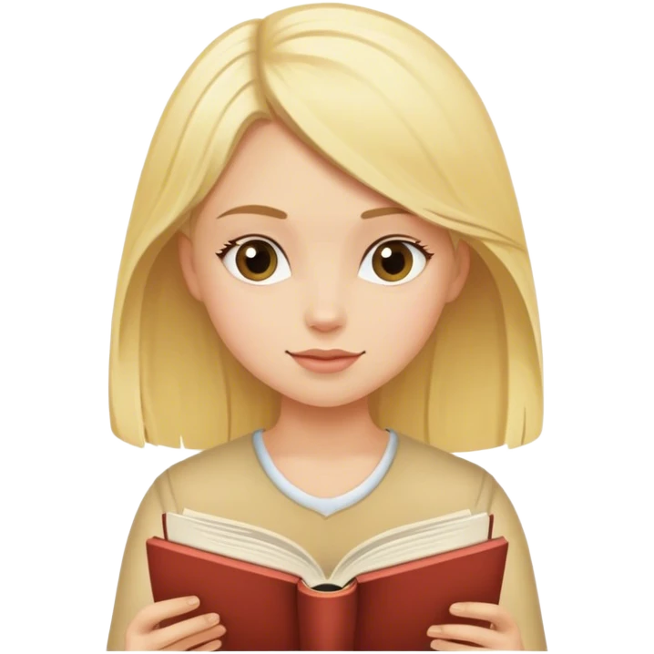 Blonde girl reading a book  emoji