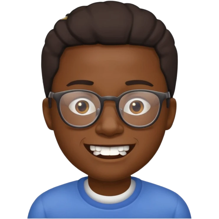 crooked teeth black emoji with glasses on  emoji