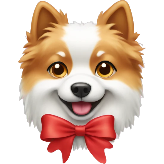 Spitz dog with bow emoji