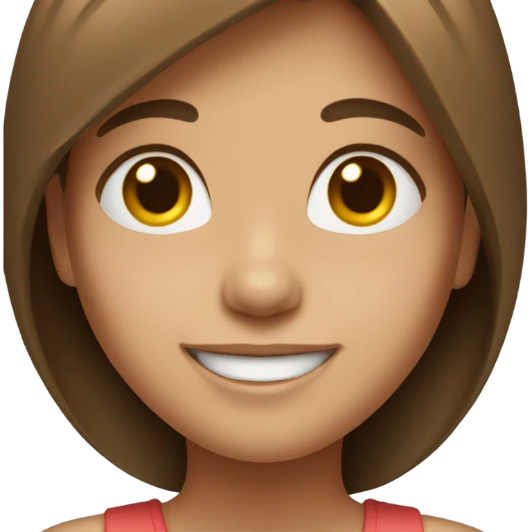 smiling girl with brown hair emoji