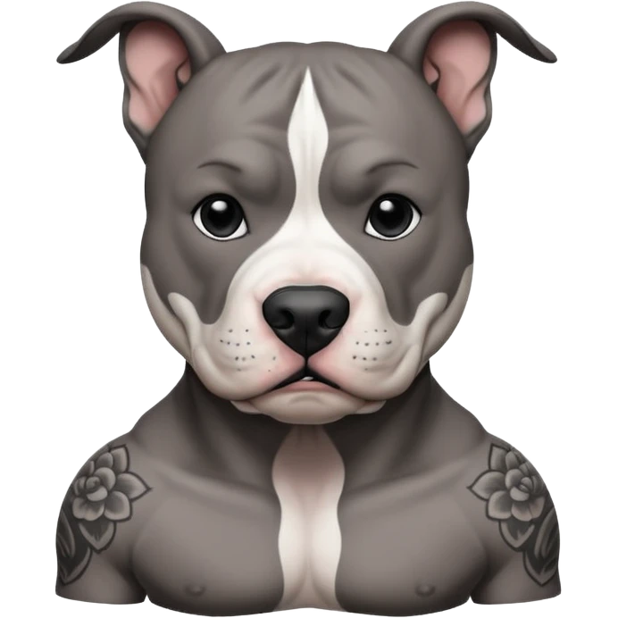 pitbull with body and face tattoo emoji