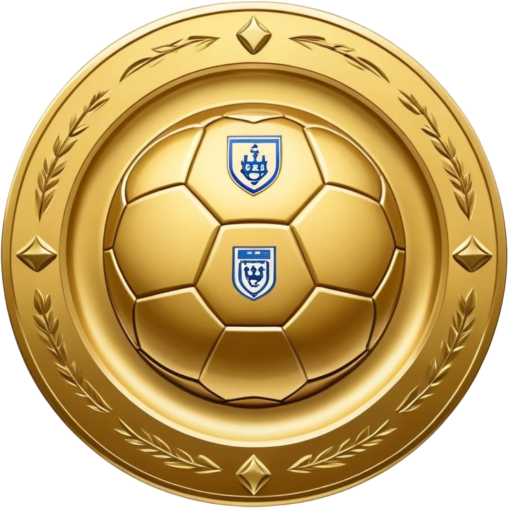 round golden plate with football motifs, representing Israeli Premier League champions emoji
