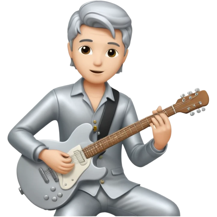 silver statue guitarist emoji