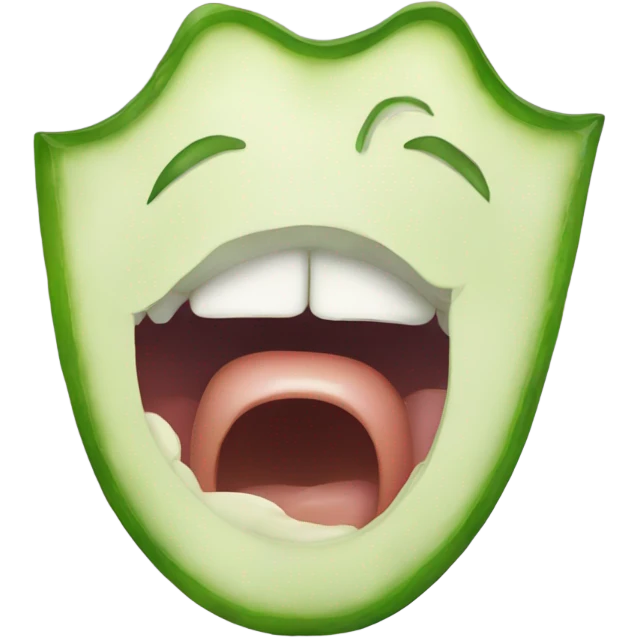 Salted cucumber in the mouth. emoji