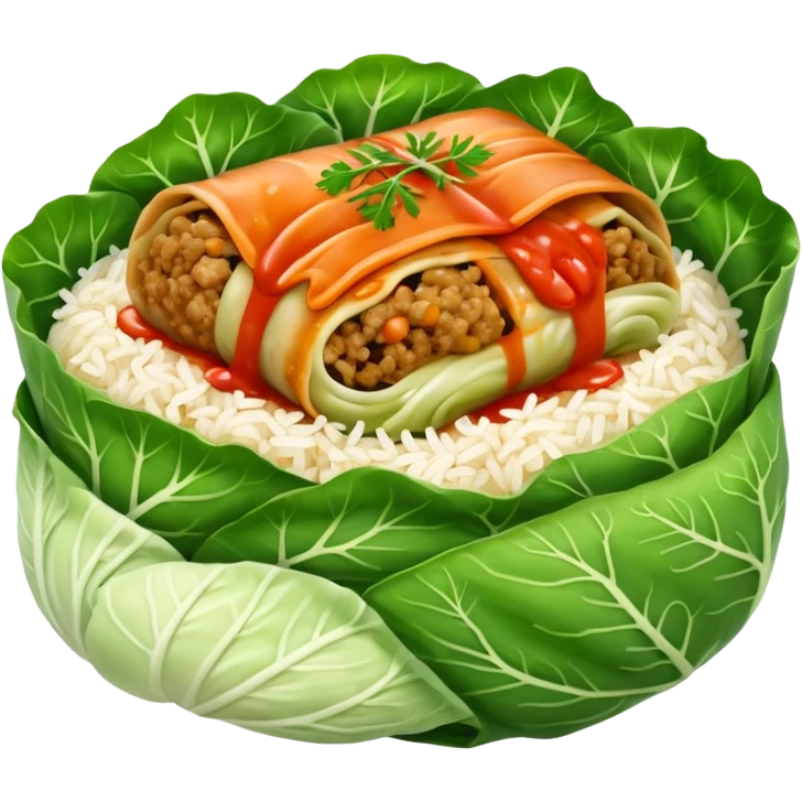 Very simple singular cabbage roll no meat emoji