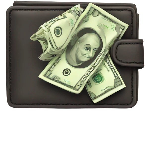 Wallet full of cash emoji