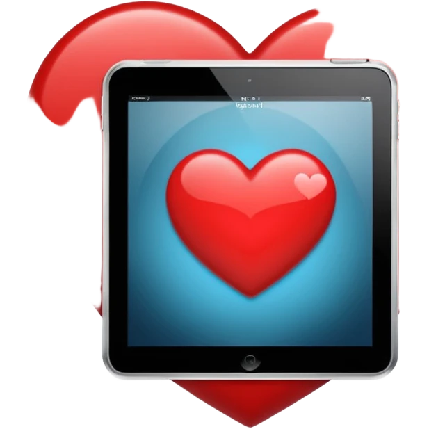 ipad with heart  emoji