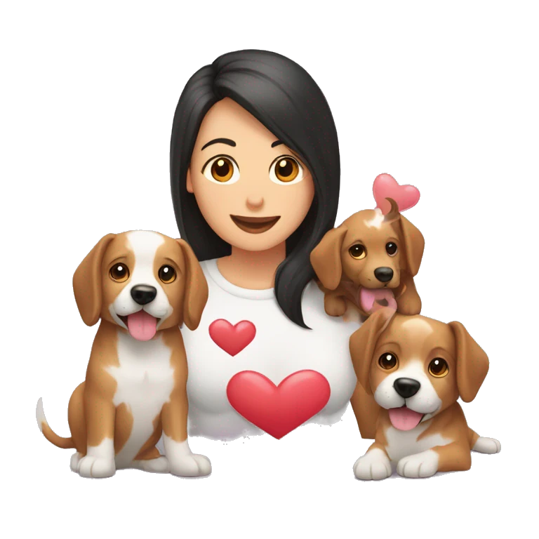 Un corazón con dentro perros emoji