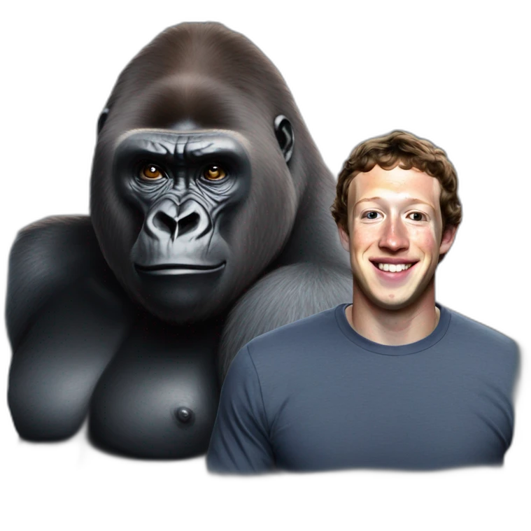 Gorilla with Mark Zuckerberg emoji