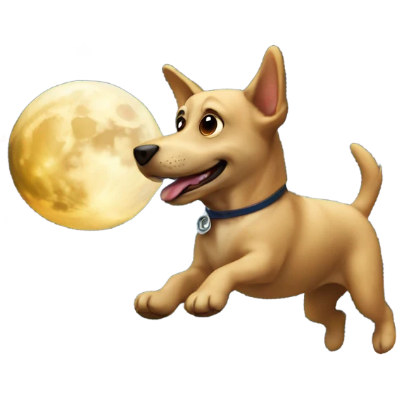 Dog flying to the moon emoji