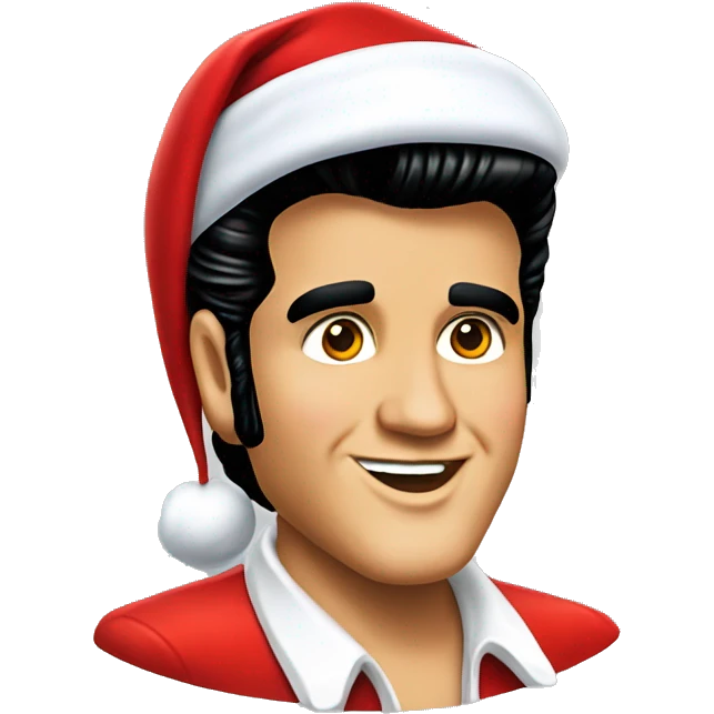 Elvis Presley as santa claus emoji