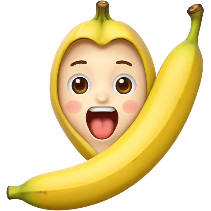 Excited face eating banana emoji