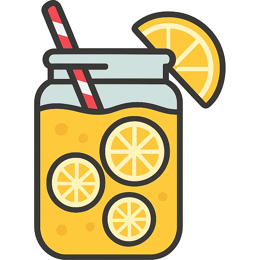 flat toon mason jar lemonade emoji