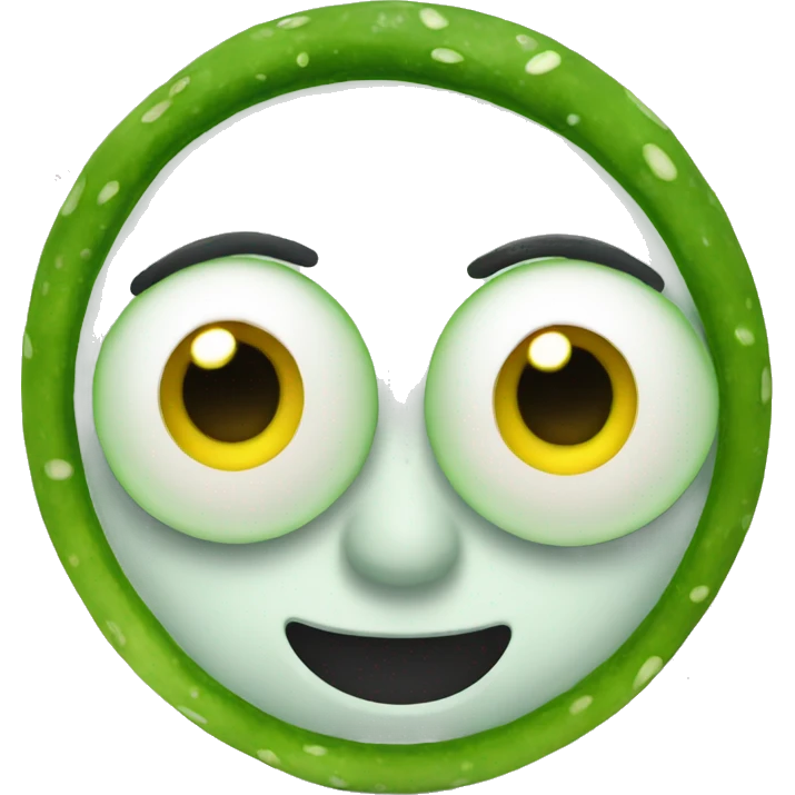 Emoji with cucumber on eyes emoji