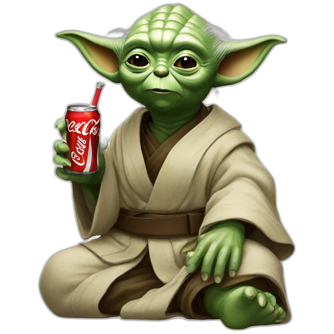 Yoda drinks coca cola emoji