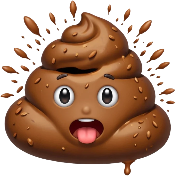Animated exploding poop emoji