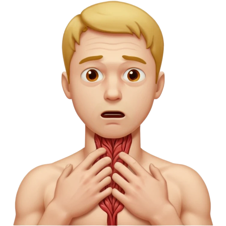 man choking himself emoji