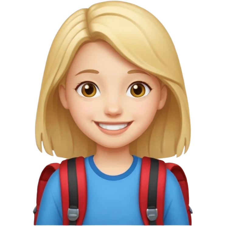 student wearing back pack girl emoji