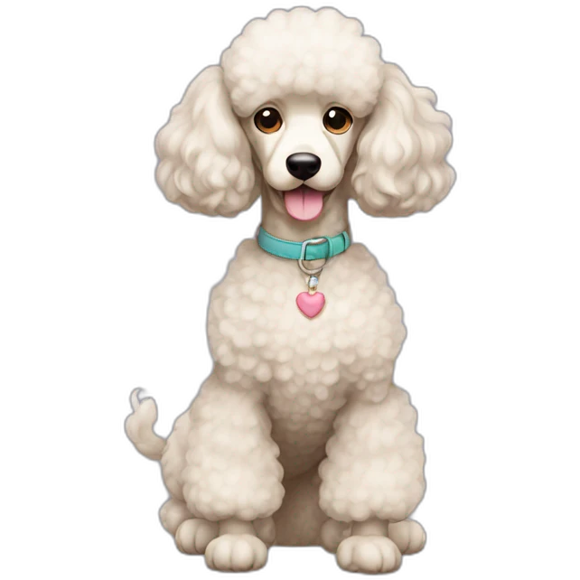 Dog Standart Poodle full body emoji